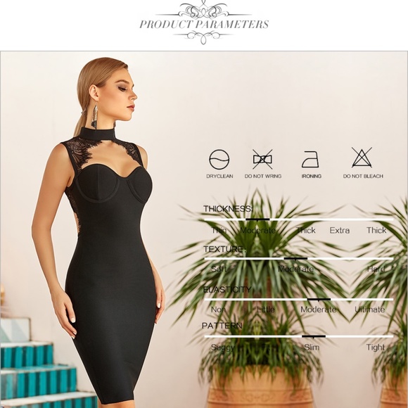 Red Bandage Lace Detailed Bodycon Dress - Picture 8 of 13